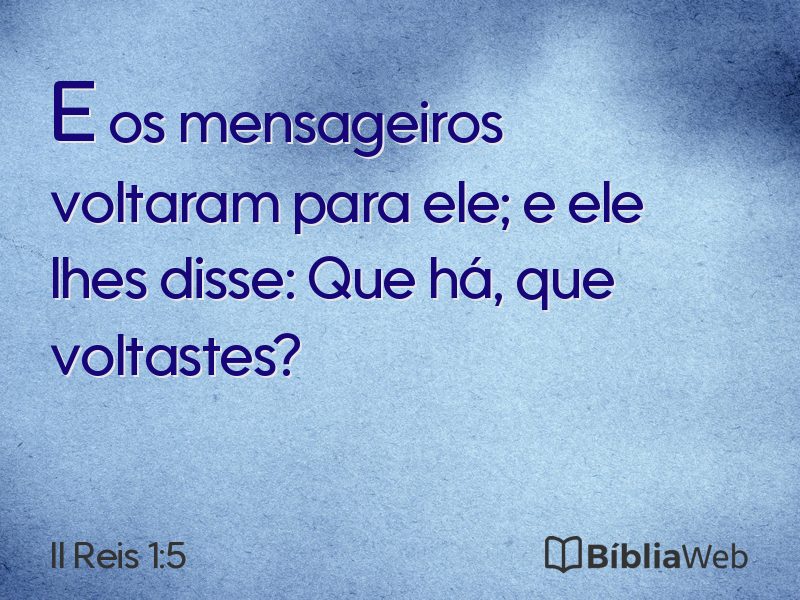 II Reis 1:5 em imagem para compartilhar