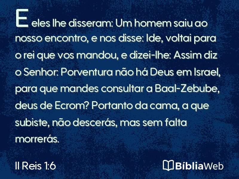 II Reis 1:6 em imagem para compartilhar
