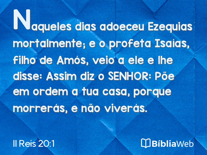 II Reis 20:1 em imagem para compartilhar