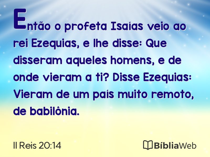II Reis 20:14 em imagem para compartilhar