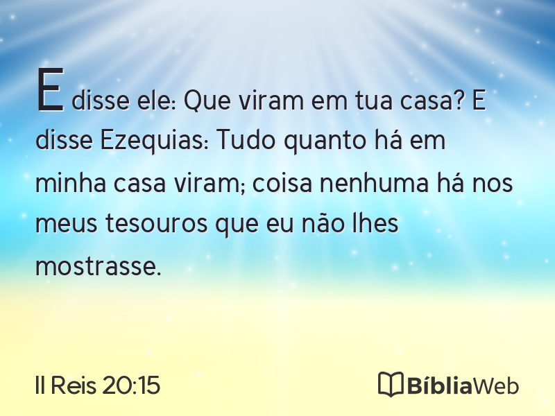 II Reis 20:15 em imagem para compartilhar