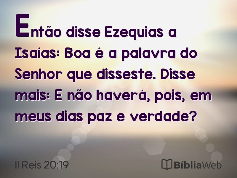 II Reis 20:19 em imagem para compartilhar
