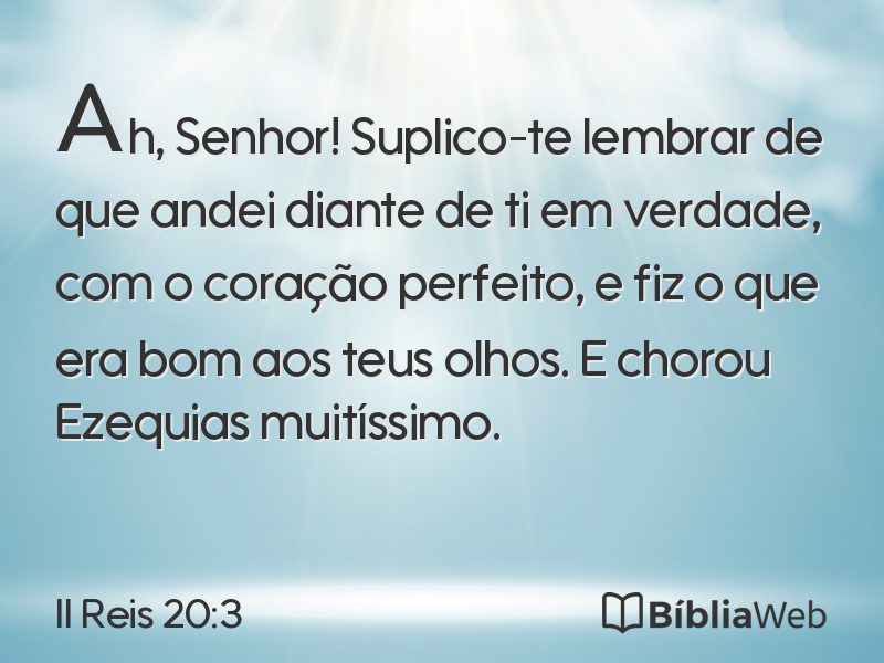 II Reis 20:3 em imagem para compartilhar