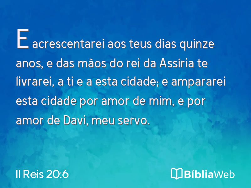 II Reis 20:6 em imagem para compartilhar