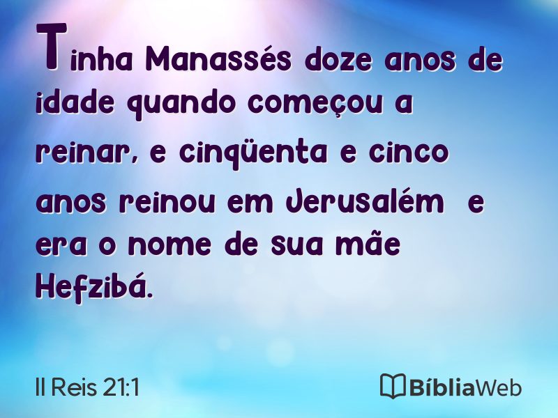 II Reis 21:1 em imagem para compartilhar