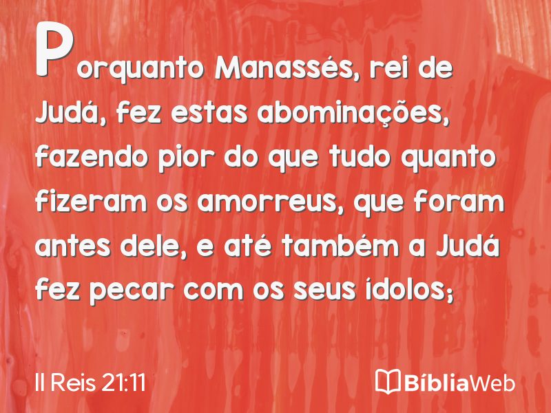 II Reis 21:11 em imagem para compartilhar