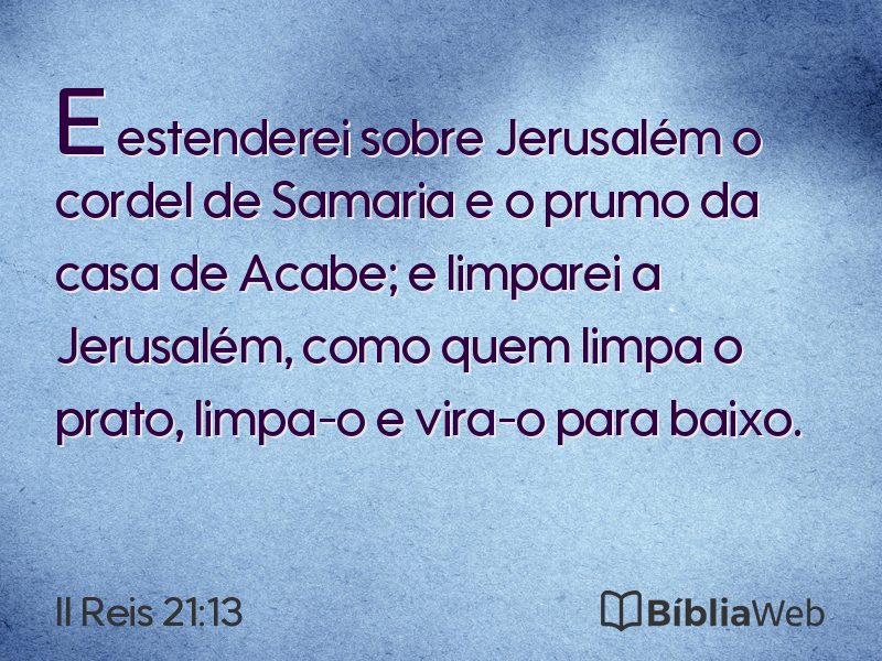 II Reis 21:13 em imagem para compartilhar