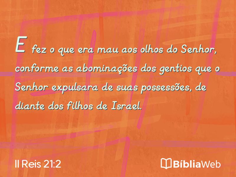 II Reis 21:2 em imagem para compartilhar