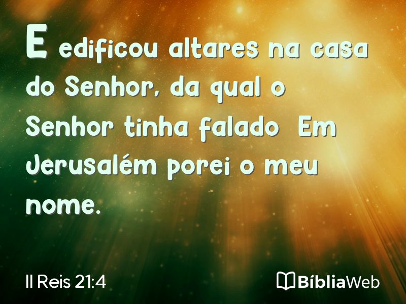 II Reis 21:4 em imagem para compartilhar