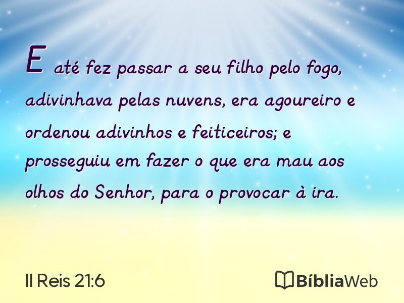 II Reis 21:6 em imagem para compartilhar