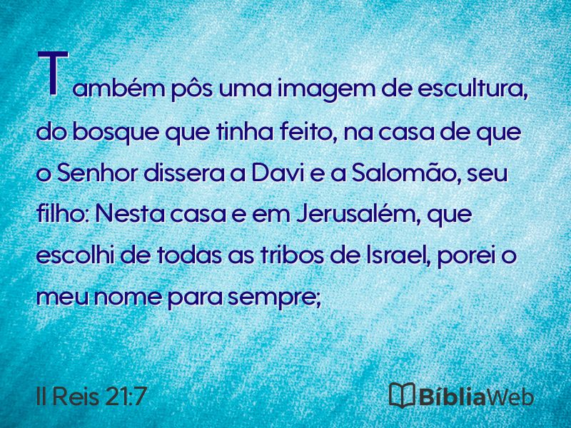 II Reis 21:7 em imagem para compartilhar