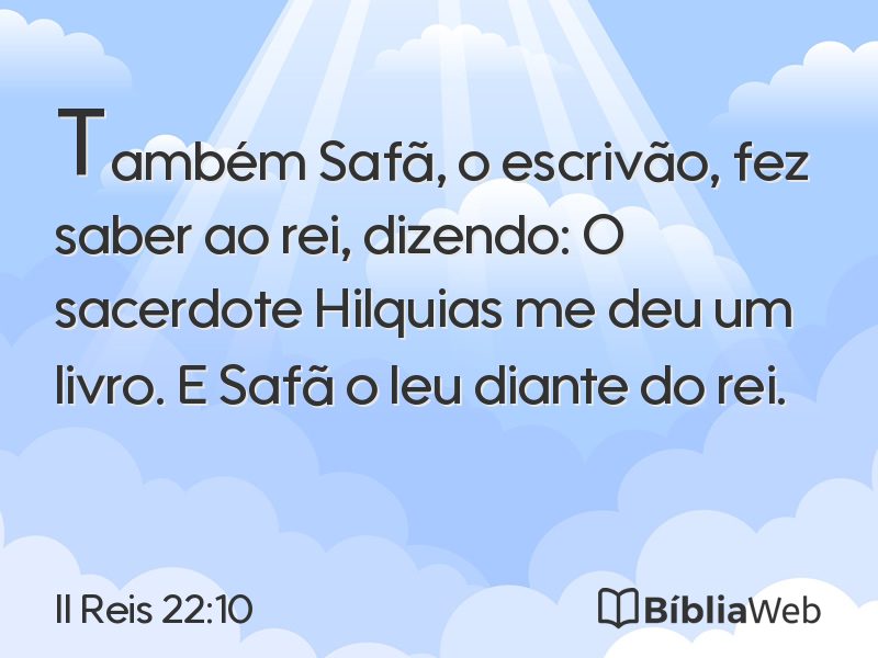 II Reis 22:10 em imagem para compartilhar