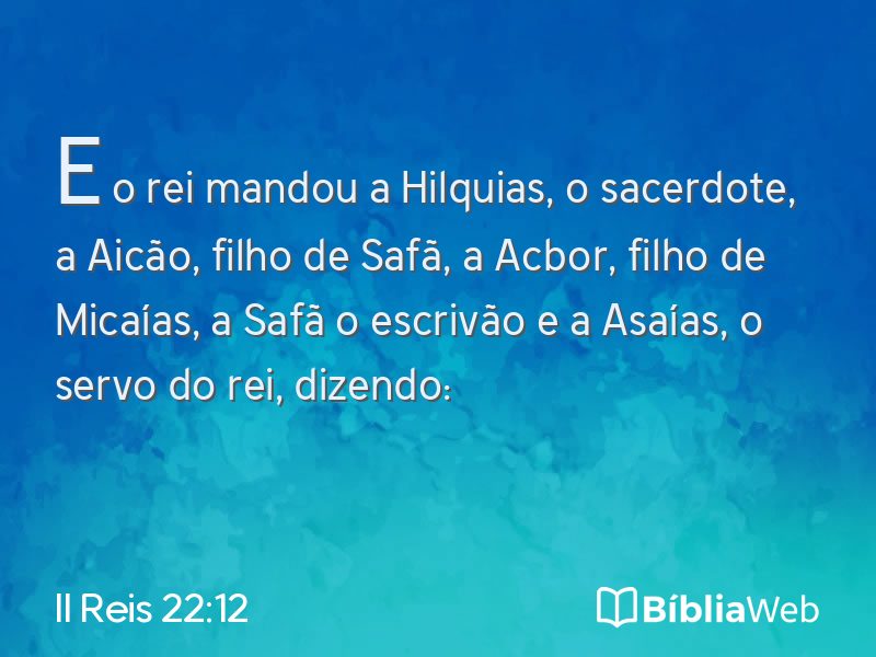 II Reis 22:12 em imagem para compartilhar