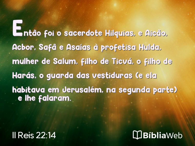 II Reis 22:14 em imagem para compartilhar