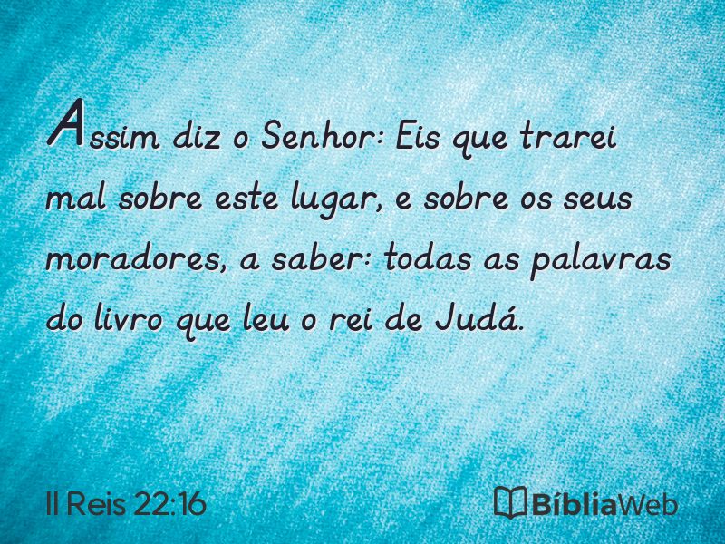 II Reis 22:16 em imagem para compartilhar