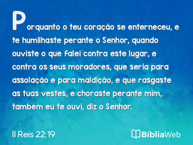 II Reis 22:19 em imagem para compartilhar