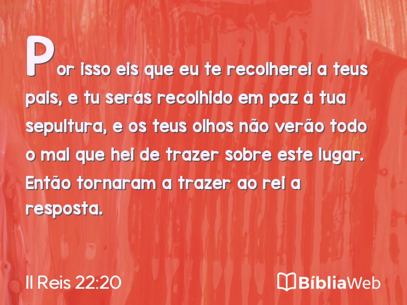 II Reis 22:20 em imagem para compartilhar