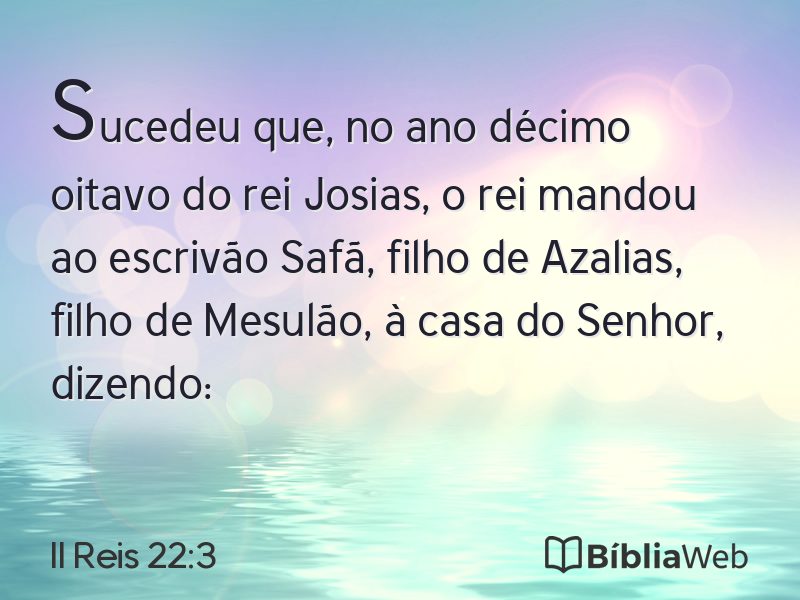 II Reis 22:3 em imagem para compartilhar