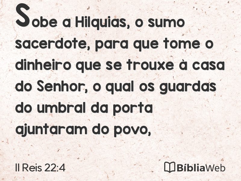 II Reis 22:4 em imagem para compartilhar
