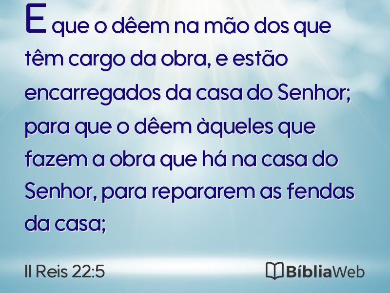 II Reis 22:5 em imagem para compartilhar