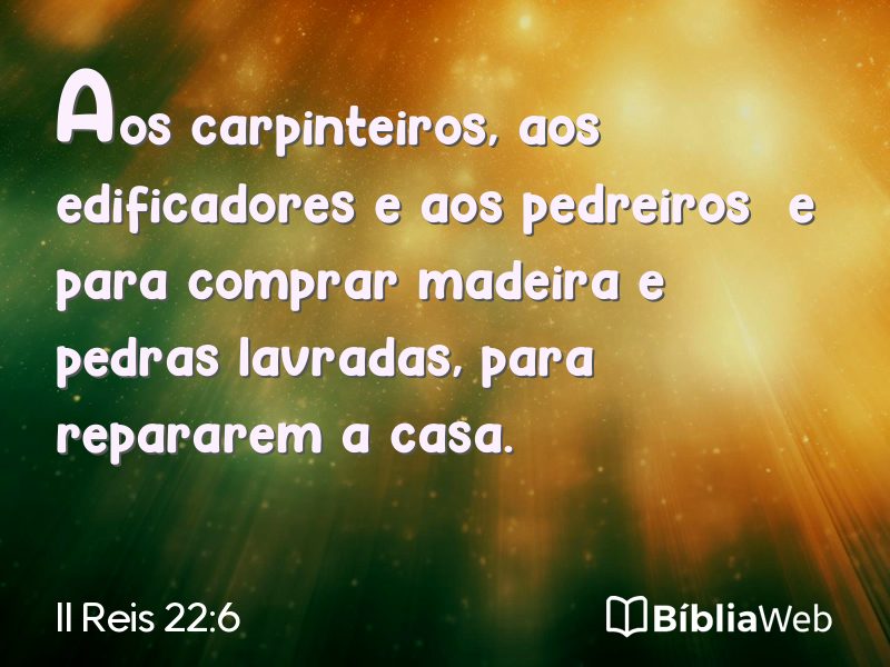 II Reis 22:6 em imagem para compartilhar