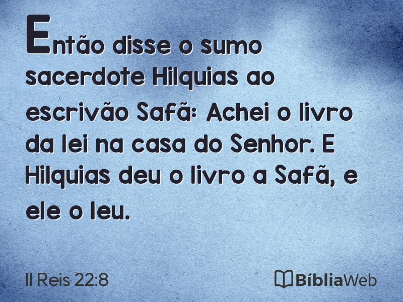 II Reis 22:8 em imagem para compartilhar