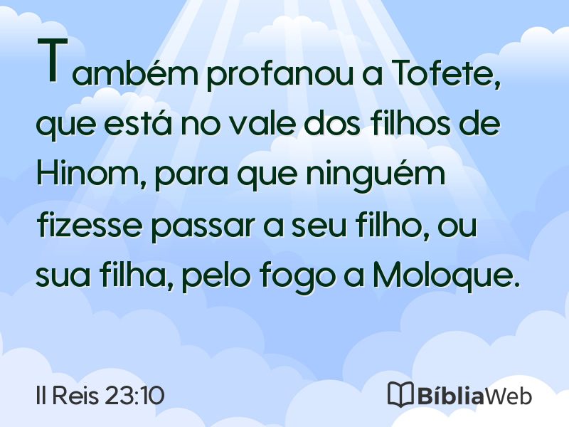 II Reis 23:10 em imagem para compartilhar