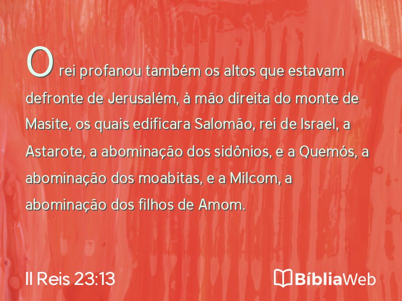 II Reis 23:13 em imagem para compartilhar