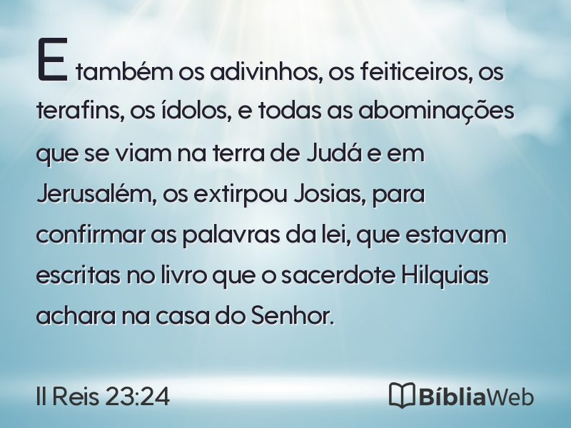 II Reis 23:24 em imagem para compartilhar
