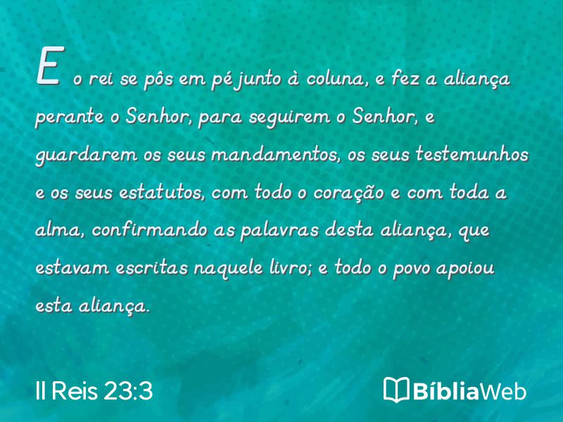 II Reis 23:3 em imagem para compartilhar