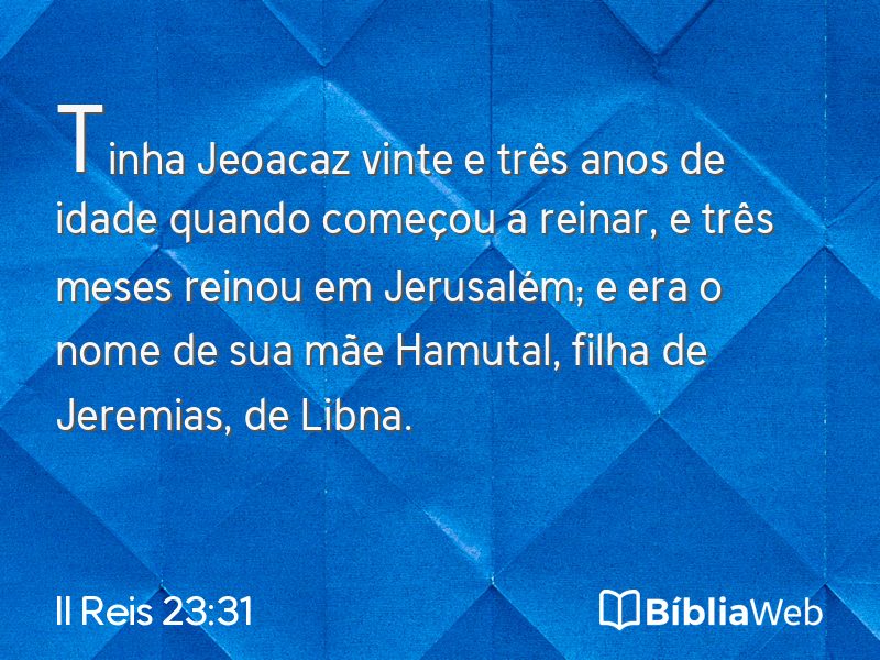 II Reis 23:31 em imagem para compartilhar