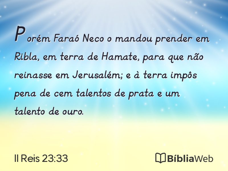 II Reis 23:33 em imagem para compartilhar