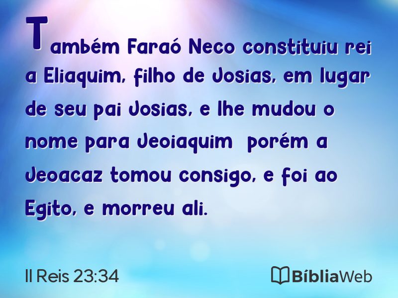 II Reis 23:34 em imagem para compartilhar