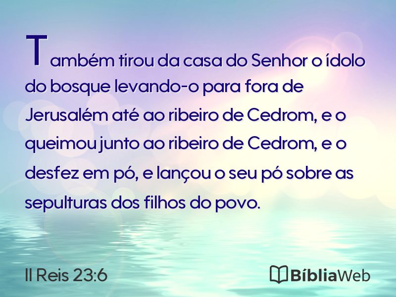 II Reis 23:6 em imagem para compartilhar