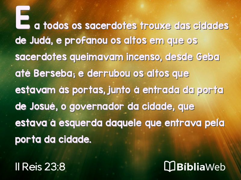 II Reis 23:8 em imagem para compartilhar