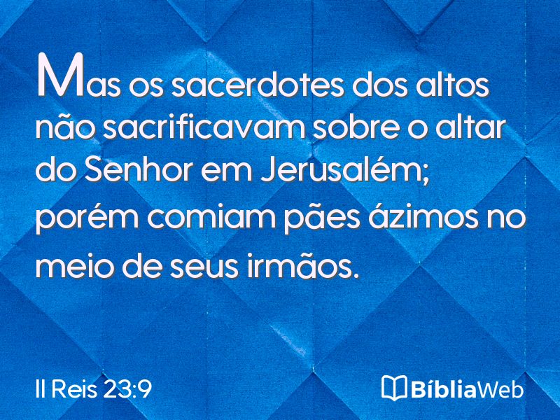 II Reis 23:9 em imagem para compartilhar
