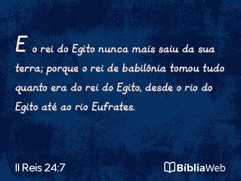 II Reis 24:7 em imagem para compartilhar