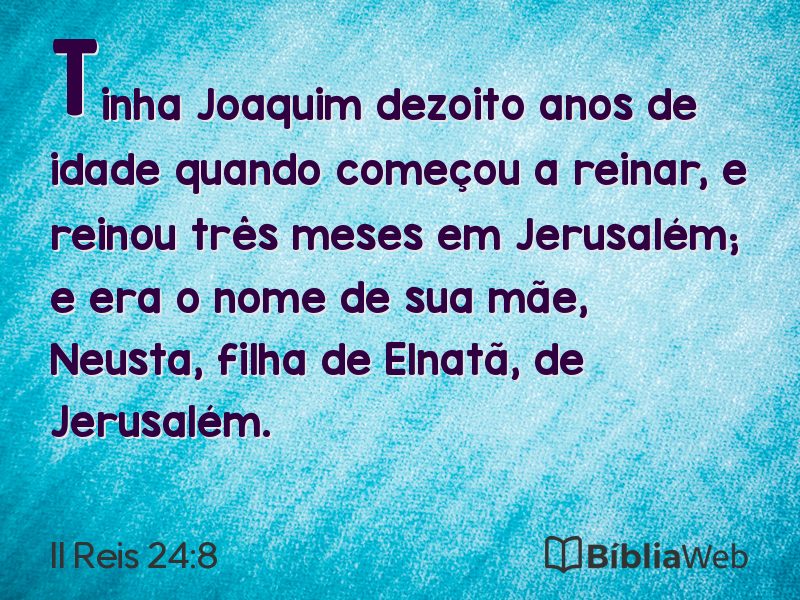II Reis 24:8 em imagem para compartilhar