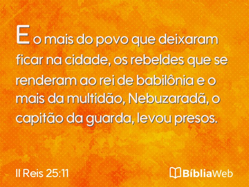 II Reis 25:11 em imagem para compartilhar