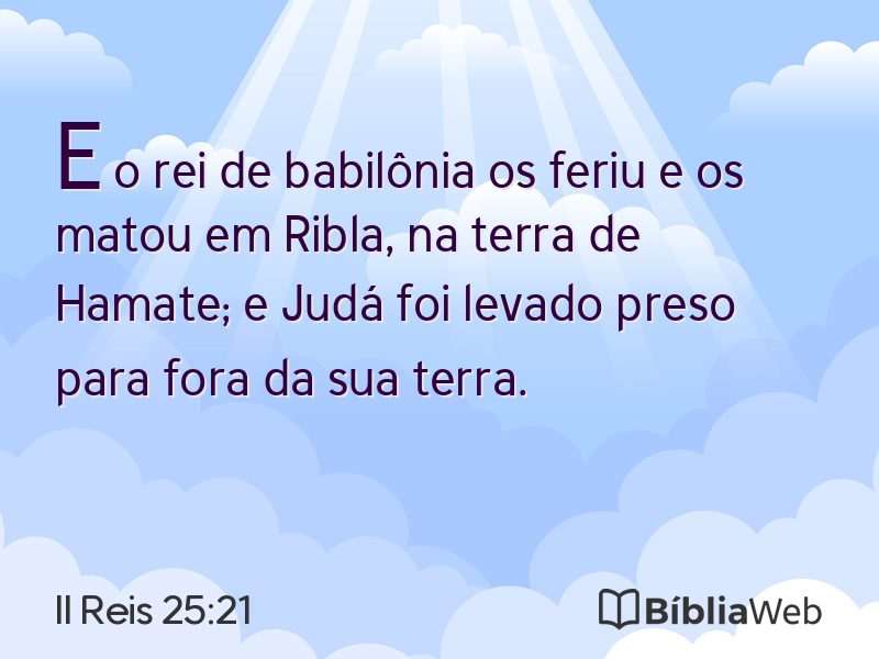 II Reis 25:21 em imagem para compartilhar