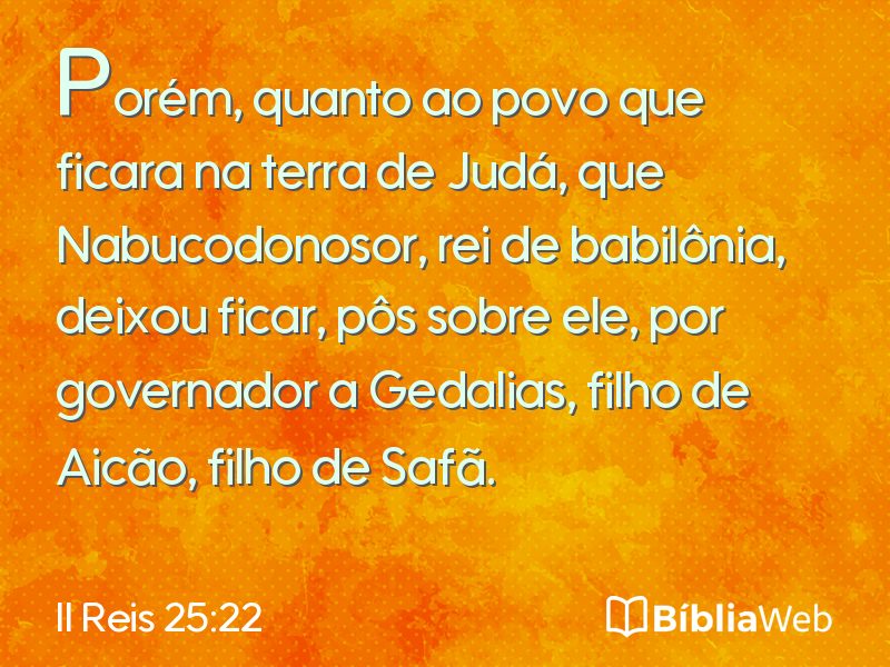 II Reis 25:22 em imagem para compartilhar