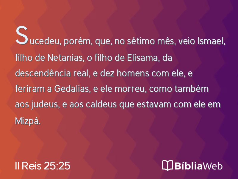 II Reis 25:25 em imagem para compartilhar