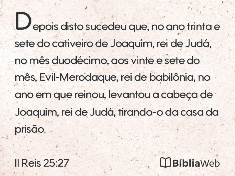 II Reis 25:27 em imagem para compartilhar