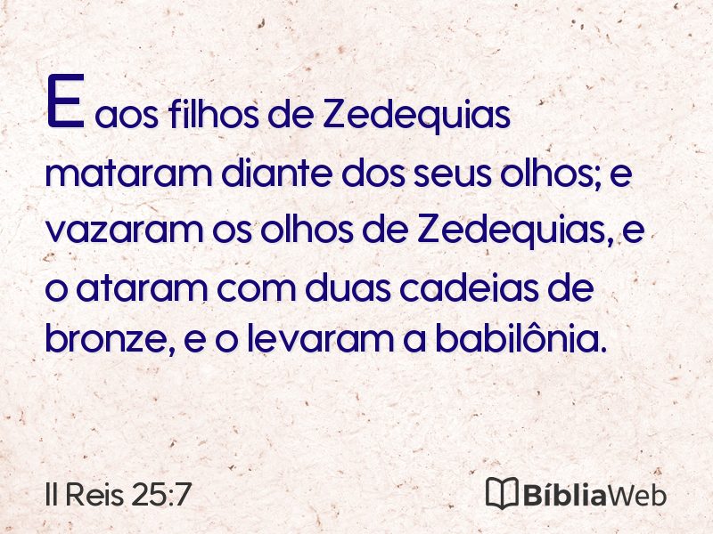 II Reis 25:7 em imagem para compartilhar