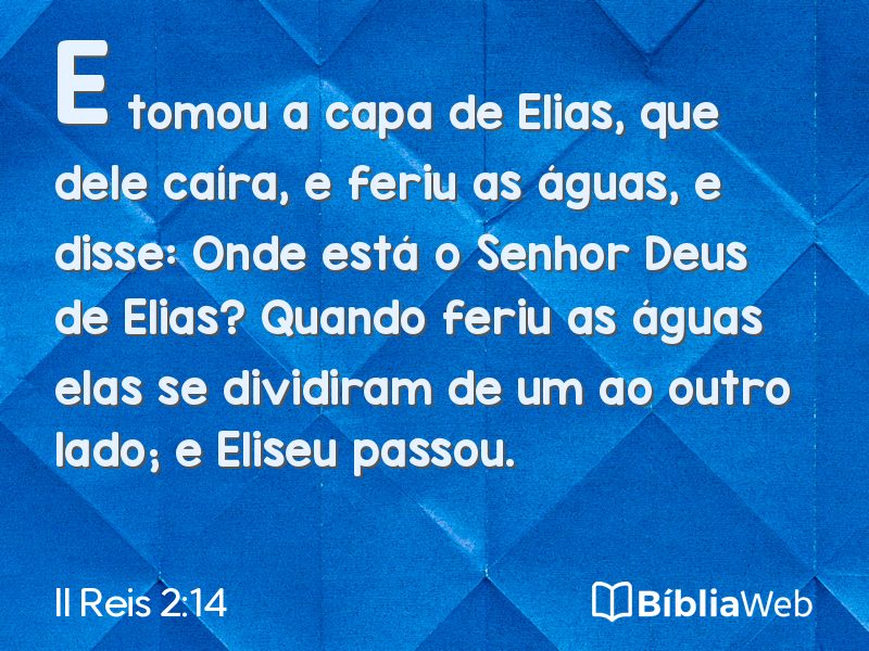 II Reis 2:14 em imagem para compartilhar