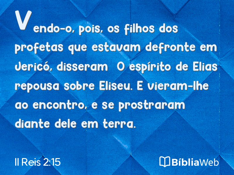 II Reis 2:15 em imagem para compartilhar