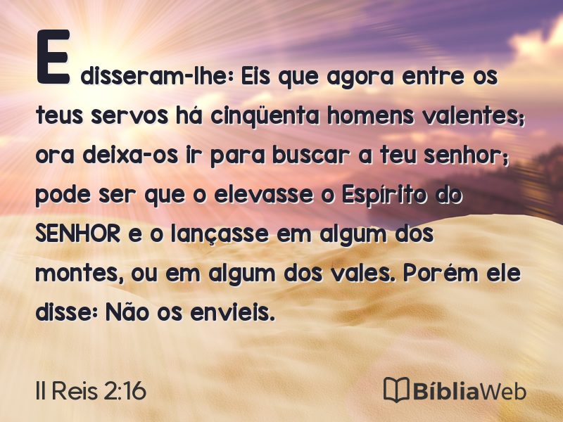 II Reis 2:16 em imagem para compartilhar