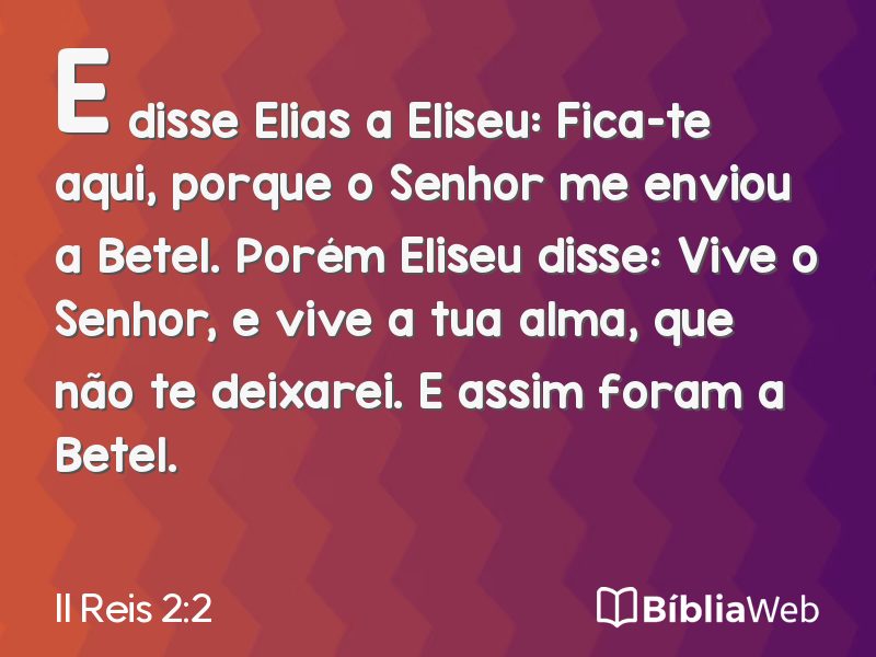 II Reis 2:2 em imagem para compartilhar