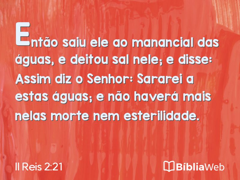 II Reis 2:21 em imagem para compartilhar