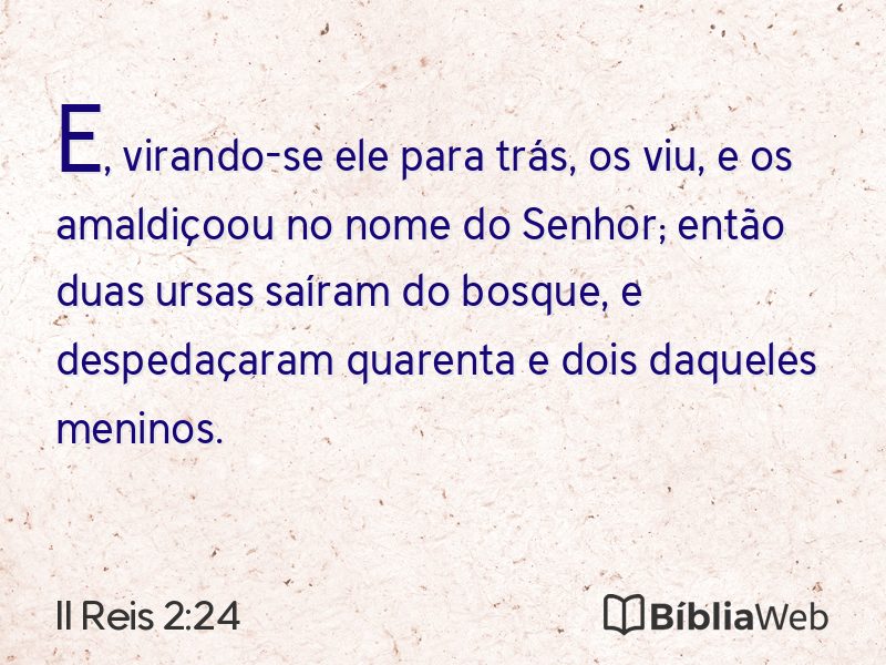 II Reis 2:24 em imagem para compartilhar